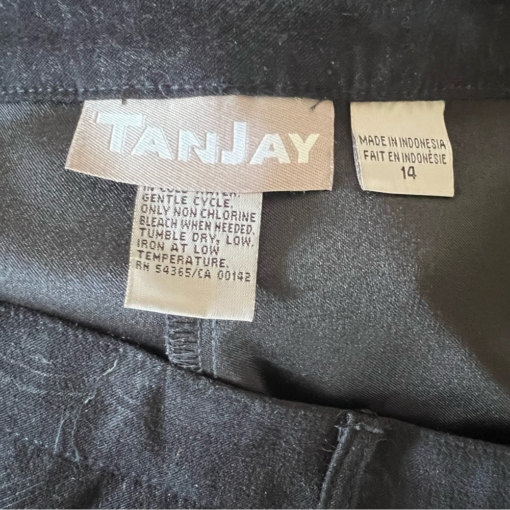 TanJay Black on Black Paisley Pants - Women's Size 14 - Picture 6 of 6